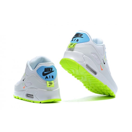 Nike Air Max 90 SE Mens Worldwide White Blue CK7069-100 Shoes