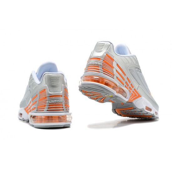 Nike Air Max Plus 3 Mens Grey Orange and Silver Shoes