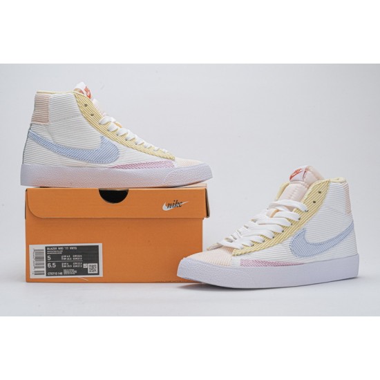 Women Nike Blazer Mid 77 VNTG White Pink Yellow