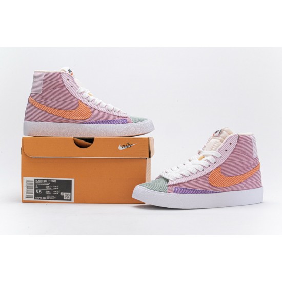 Women Nike Blazer Mid 77 VNTG Green Burgundy Orange