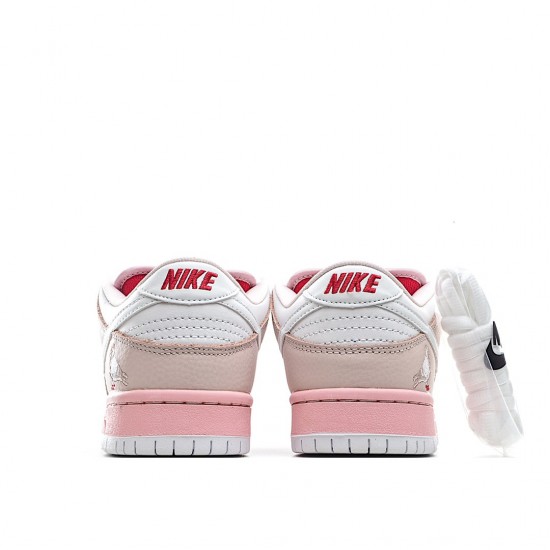 Women Jeff Staple x Nike SB Dunk Low Pink White