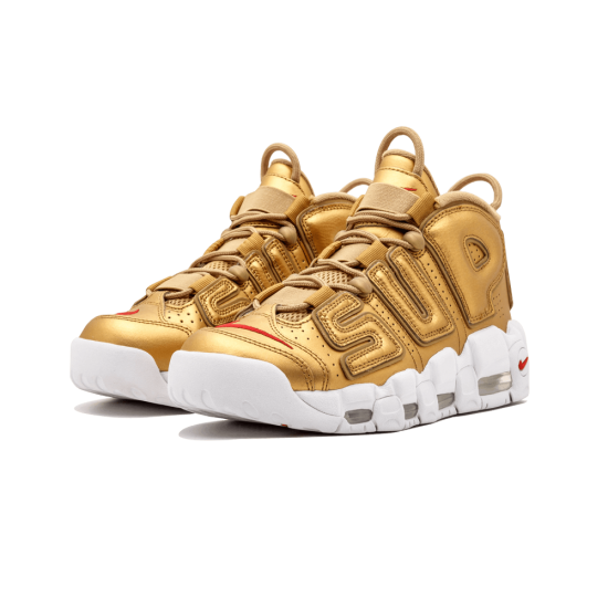 Nike Air More Uptempo Supreme Suptempo Metallic Gold White