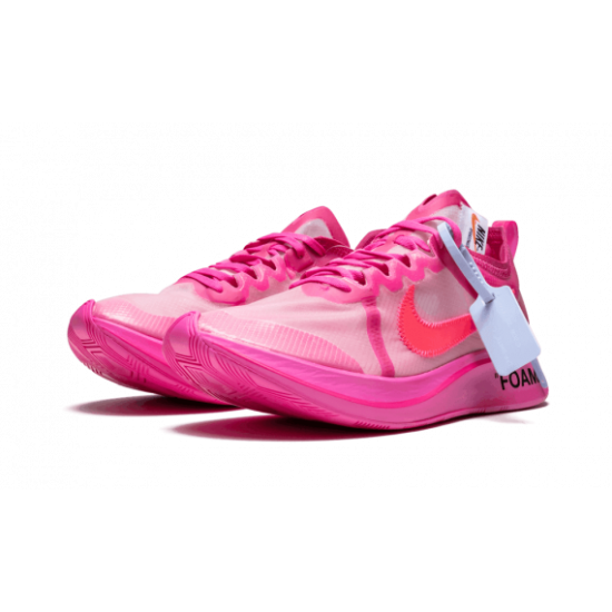 OFF WHITE x Nike The 10 Zoom Fly TULIP PINK RACER PINK