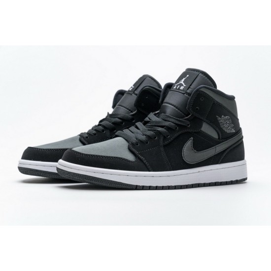 Air Jordan 1 Mid GS White Black Grey