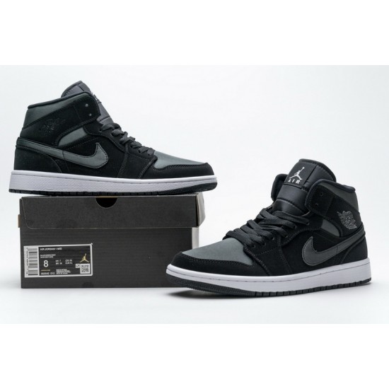 Air Jordan 1 Mid GS White Black Grey