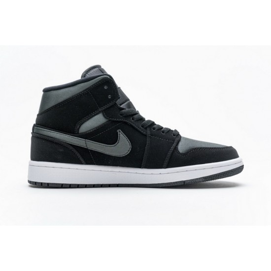 Air Jordan 1 Mid GS White Black Grey