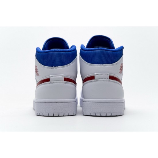 Air Jordan 1 Mid SE White Blue Red