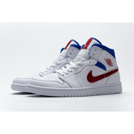 Air Jordan 1 Mid SE White Blue Red