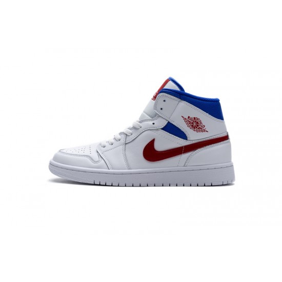 Air Jordan 1 Mid SE White Blue Red